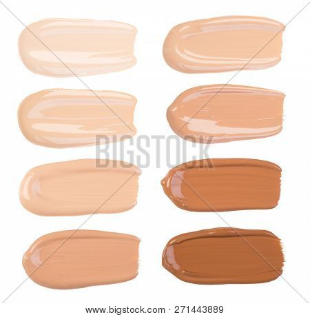 Makeup foundation smears isolated on white background