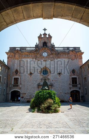 Mallorca, Spain - July 19, 2013: Santuari De Lluc. View Of The Famous Monastery On The Island Of Mal