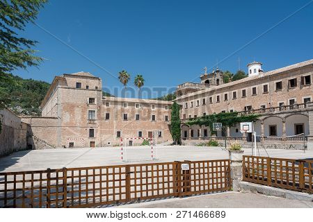 Mallorca, Spain - July 19, 2013: Santuari De Lluc. View Of The Famous Monastery On The Island Of Mal