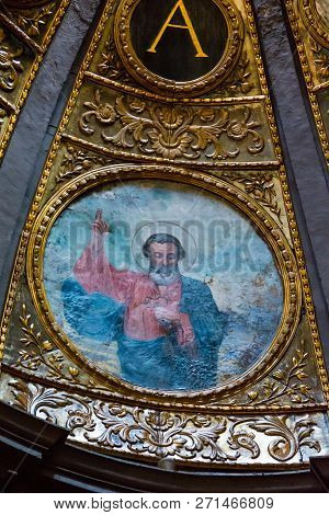 Mallorca, Spain - July 19, 2013: Interior Of Lluc Monastery