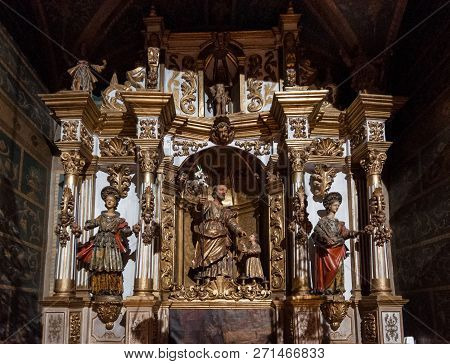 Mallorca, Spain - July 19, 2013: Interior Of Lluc Monastery