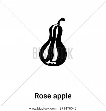 Rose Apple Icon In Trendy Design Style. Rose Apple Icon Isolated On White Background. Rose Apple Vec