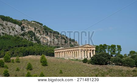 Segesta, Province Of Trapani, Sicily. Segesta Is One Of The Best Preserved And Beautiful Of All The 