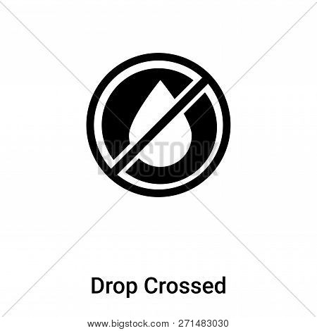 Drop Crossed Icon In Trendy Design Style. Drop Crossed Icon Isolated On White Background. Drop Cross