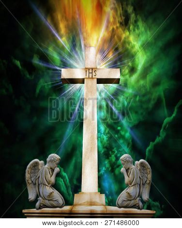 A Christian Cross With The 