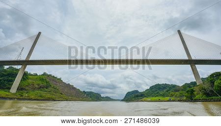 Centennial Bridge, Puente Centenario, Crossing The Panama Canal. It Was Built To Augment The Bridge 