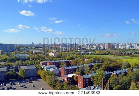 Moscow. View Of The Residential High-rise Buildings In The Timiryazevskiy District And Koptevo Area