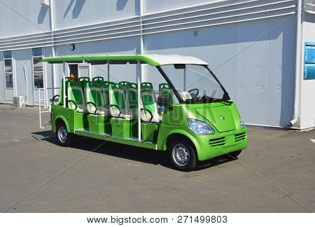 Sochi, Russia - September, 2014: Electric Cart - Passenger Elektric Bus Volteco Gw14