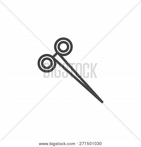 Kelly Forceps Outline Icon. Linear Style Sign For Mobile Concept And Web Design. Surgical Equipment 