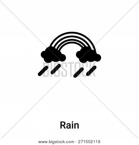 Rain Icon In Trendy Design Style. Rain Icon Isolated On White Background. Rain Vector Icon Simple An