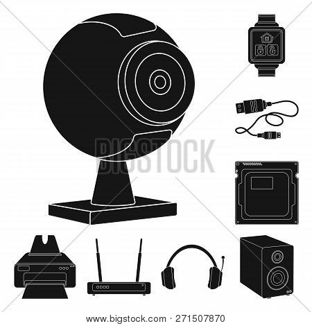 Isolated Object Of Laptop And Device Symbol. Set Of Laptop And Server Stock Vector Illustration.