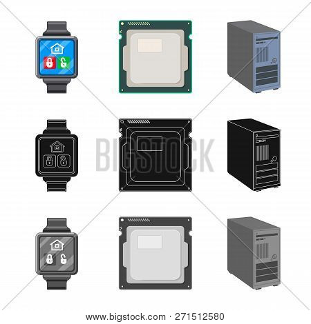 Isolated Object Of Laptop And Device Symbol. Set Of Laptop And Server Stock Vector Illustration.