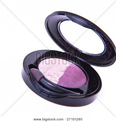 sombras redondas conjunto com pincel sobre fundo branco