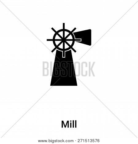 Mill Icon In Trendy Design Style. Mill Icon Isolated On White Background. Mill Vector Icon Simple An