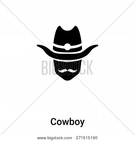 Cowboy Icon In Trendy Design Style. Cowboy Icon Isolated On White Background. Cowboy Vector Icon Sim
