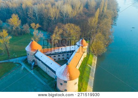 Sisak Fortress On The Bank Of Kupa River, Historic Monument, Croatia, In Autumn