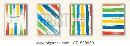 Business Design Templates. Abstract Grunge Pattern Line Textures. Brochure With Monochrome Strip Bac
