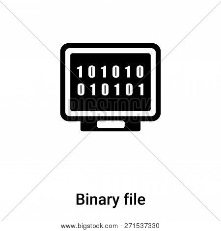 Binary File Icon In Trendy Design Style. Binary File Icon Isolated On White Background. Binary File 