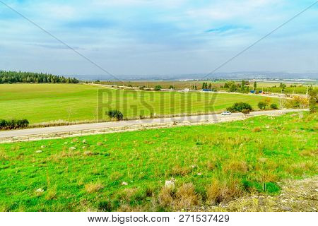 Landscape Of The Jezreel Valley Viewed From Megiddo. Northern Israel