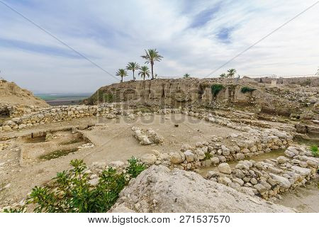 Archaeological Remains In Tel Megiddo National Park. Northern Israel
