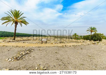 Archaeological Remains In Tel Megiddo National Park. Northern Israel