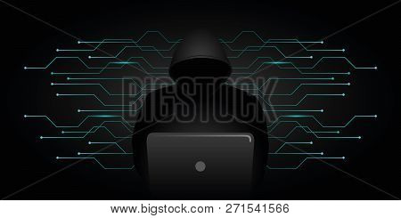 Hacker Cyber Crime Digital Data Vector Illustration Eps10