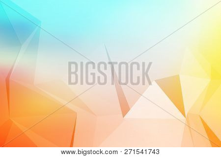 Vector Art Of Faceted 3d Crystal Colorful Shapes, Banners. Horizontal Crystal Banners, Faceted Color