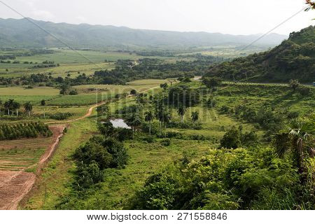 A View Over The Landscape Valle Los Ingenios In Cuba.