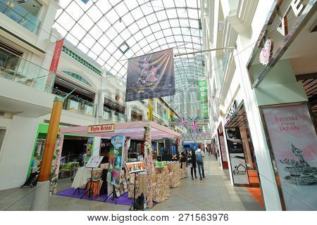 Singapore - November 16, 2018: Unidentified People Visit Bugis Junction Shopping Mall Singapore