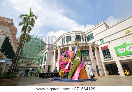 Singapore - November 16, 2018: Unidentified People Visit Bugis Junction Shopping Mall Singapore