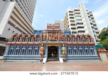 Sri Krishnan Temple Old Building In Bugis Singapore.