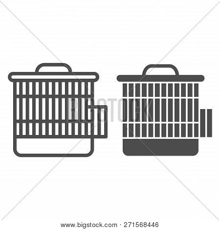 Cage For Humsters Line And Glyph Icon. Animal Cage Vector Illustration Isolated On White. Pet Access