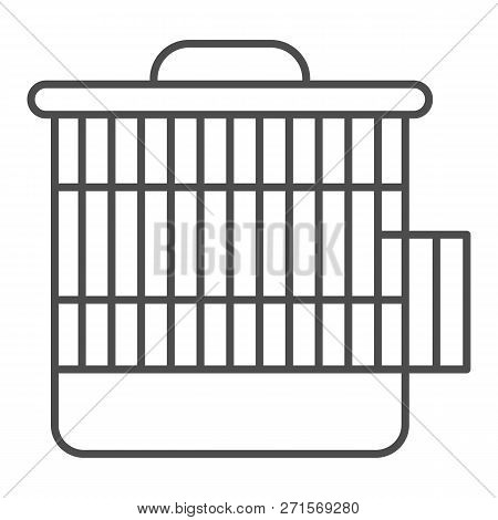 Cage For Humsters Thin Line Icon. Animal Cage Vector Illustration Isolated On White. Pet Accessory O