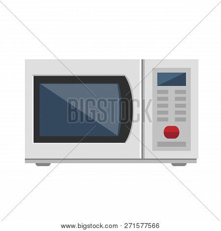 Microwave Icon In Flat Style. Microwave Oven Isolated On White Background. Vector Stock.