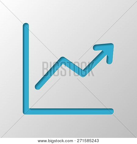 Finance Grapgic, Grow. Paper Design. Cutted Symbol With Shadow