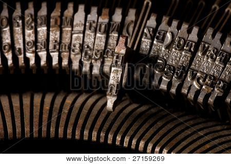 Starý text, psaní psací stroj dopis typebar. Pozadí