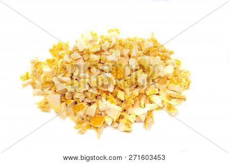 Freeze Dried Orange On A White Background. Lyophilization. Food For Astronauts. Isolated