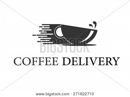 Coffee Delivery Logo Design Template Flat Style Design. Vector Illustration