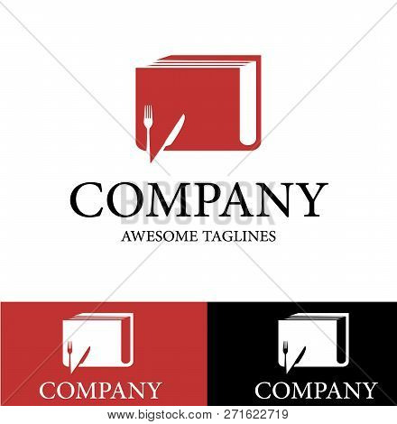 Cook Book Logo Design Template. Flat Style Design. Vector Illustration