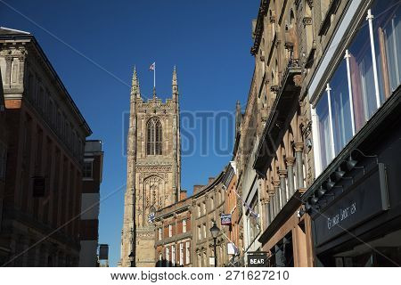 Derby, Derbyshire, Uk: October 2018: Derby Cathedral Of All Saints