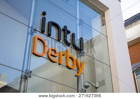 Derby, Derbyshire, Uk: October 2018: Intu Derby Shopping Centre Sign
