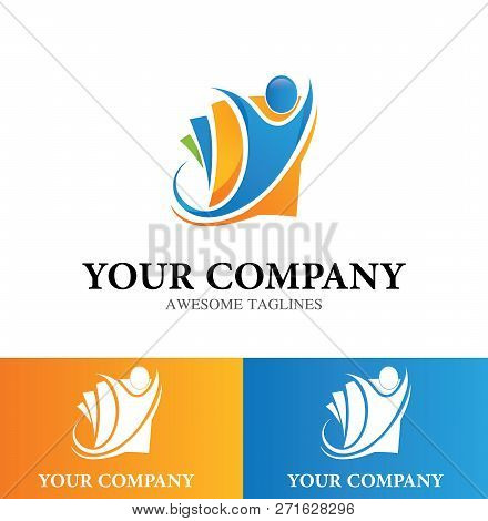 Education Logo Design Template Flat Style Design. Vector Illustration