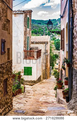 View Of The Old Village Of Estellencs On Majorca Island, Spain