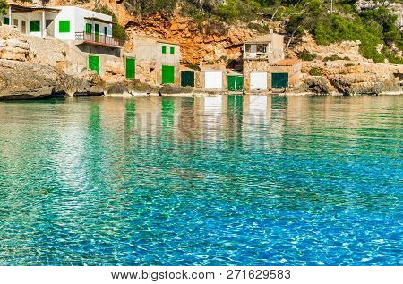 Cala Llombards, Beautiful Beach On Majorca Island, Spain Mediterranean Sea
