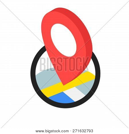 Map Pointer Icon. Isolated  Isometric Vector Illustration