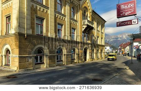 Admont, Austria - October 16, 2018. Town Of Admont Situated In The Middle Of The Ennstal Alps In Ges