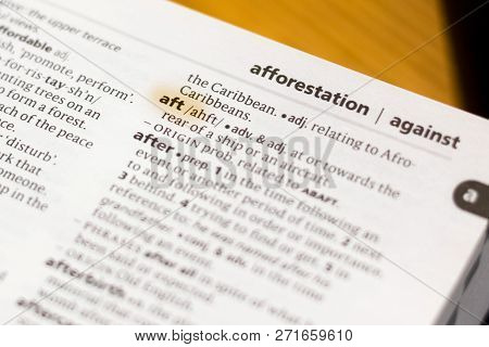 The Word Or Phrase Aft In A Dictionary Highlighted With Marker.