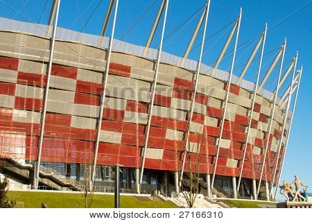 ポーランドのナショナル スタジアム ユーロ 2012 o 前に、の一年のワルシャワ - 11 月 28 日: 建設現場