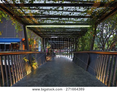 Tangerang, Indonesia - October 5, 2018: The Open-air Hallway At De Breeze, Sinarmas Land.