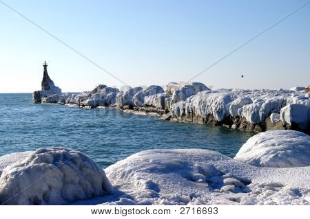 Le vieillissement de Pier dans la glace.
